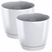 2x Maceta redonda de plastico Coubi Round P Blanco