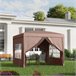 Carpa Plegable Acero, Tela Oxford Outsunny Marron