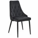 2x Silla tapizada capitoné de terciopelo SJ.054 Negro