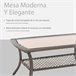 Muebles de Jardín de Ratán Metal, Ratán PE, Poliéster Outsunny Marron