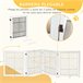 Barrera de Seguridad para Perros Madera de Pino y Acero PawHut Blanco