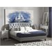 Beliani Cama con somier Poliéster BORDEAUX 221x169 Gris Claro