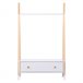 Perchero de madera y blanco con cajón para niños LOU Blanco