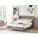 Beliani Cama con somier Terciopelo VILLETTE 165x222 Azul Marino