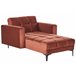 Beliani Chaise longue Terciopelo ALNES Rojo