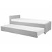 Beliani Cama con somier Poliéster MARMANDE 86x214 Gris Claro