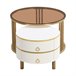 2 en 1, mesa de centro, mesa auxiliar, cajón 70x70 Blanco