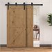 Juego de Herrajes para Puerta Corredera acero al carbono HOMCOM 200 Negro