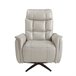 Sillón relax giratorio piel gris Gris/ Madera