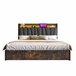Cama de matrimonio de lino con almacenaje 166x222 Gris