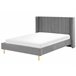Beliani Cama con somier Terciopelo VILLETTE 165x222 Azul Marino