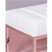 Banco diseño tapizado en polipiel con acero cromado - Praga 131x48 Blanco