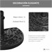 Base de Sombrilla HDPE y cemento Outsunny 50x32 Negro
