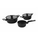 Set de 3 ollas de aluminio BLACK diámetro 28, 24 y 20cm marca FAR Negro