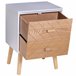 Mesita de Noche MDF y madera maciza HOMCOM 40 Blanco