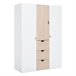 Armario vestidor 3 puertas 3 cajones - Stige Natural/ Blanco