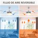 Ventilador de Techo ABS, Metal, Vidrio HOMCOM Blanco