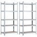 Pack 2 Estanterías Modulares Galvanizadas con 5 Baldas Ajustables Thinia Home Gris