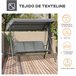 Columpio de Jardín Acero, Poliéster Outsunny Gris