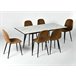 Conjunto de mesa extensible efecto mármol y 6 sillas Marron