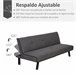Sofá Cama esponja, eucalipto, MDF de grado E1 HOMCOM Gris