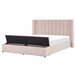 Beliani Cama con somier Terciopelo NOYERS 190x247 Rosa Talco