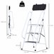 Escalera Plegable Metal, Acero HOMCOM Blanco