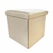 Puff Ottoman de Almacenaje Cuadrado Plegable Beige