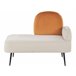 Beliani Chaise longue derecho Terciopelo ARCEY Blanco/ Beige