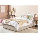 Beliani Cama con somier Poliéster DINAN 147x214 Beige