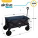 Carro plegable playa c/ruedas especial arena con carga 50 kg Aktive Negro