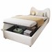 Cama con almacenaje de terciopelo Beige