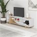 Mueble TV 1 puerta 4 huecos 160 cm CEQUOIA Blanco