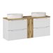 Mueble doble lavabo 4 cajones Riva 140 Blanco/ Beige