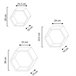 Set de 3 estantes de pared Nuno hexagonales Madera