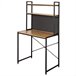Max Home Escritorio con estantería y tablero perforado madera y acero Negro/ Madera