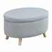 Otomano Puff Poliéster, Espuma, Madera de Caucho HOMCOM 71x51 Gris