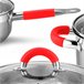 Batería Cocina Set 8 Piezas Vitro Inducción Acero Rojo Gridinlux Rojo