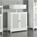 Mueble para debajo del lavabo Karlsøy con puertas MDF Blanco