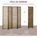 Biombo Madera de Paulownia, Carrizo HOMCOM, hogar - decoración Marron