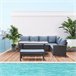Conjunto 4 Piezas Muebles de Ratán Gris