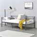 Cama Simple Alvesta con somier Reposacabezas metal 96x207 Gris Oscuro