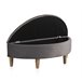 Asiento tapizado en terciopelo patas en madera natural Gris