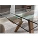 ANGEL CERDA Mesa comedor extensible rectangular cristal templado y nogal 270x100 Nogal
