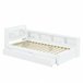 Cama juvenile de madera de pino con 2 cajónes 113x220 Blanco