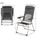 Aktive Silla plegable jardín reclinable 6 posiciones Gris