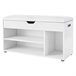 Banco de zapatos con 3 compartimentos y 1 espacio de almacenamiento con asiento cómodo - H44 cm Blanco