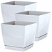 3x Maceta Begonya fresh round con plato incluido Blanco