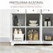 Aparador de Cocina MDF, Madera de Caucho HOMCOM 101 Blanco