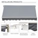 Toldo Manual Retráctil Aluminio, Metal, Poliéster Outsunny 295x245 Crudo